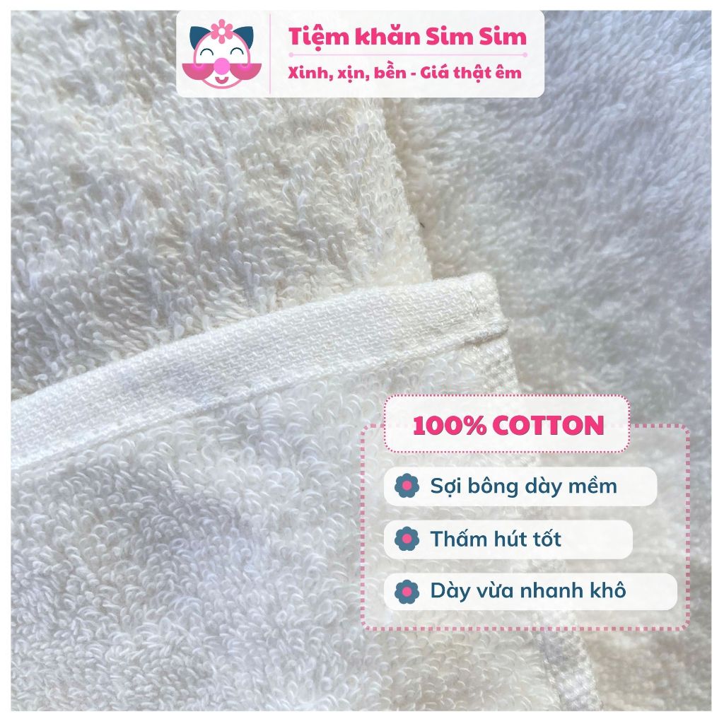 Khăn mặt tắm gội 100% cotton hàng xuất dư tiêu chuẩn khách sạn, spa