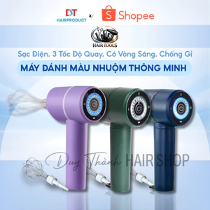 Máy Đánh Màu Nhuộm Tóc Thông Minh Cho Salon – Sạc Điện, 3 Tốc Độ Quay, Có Vòng Sáng, Chống Gỉ.