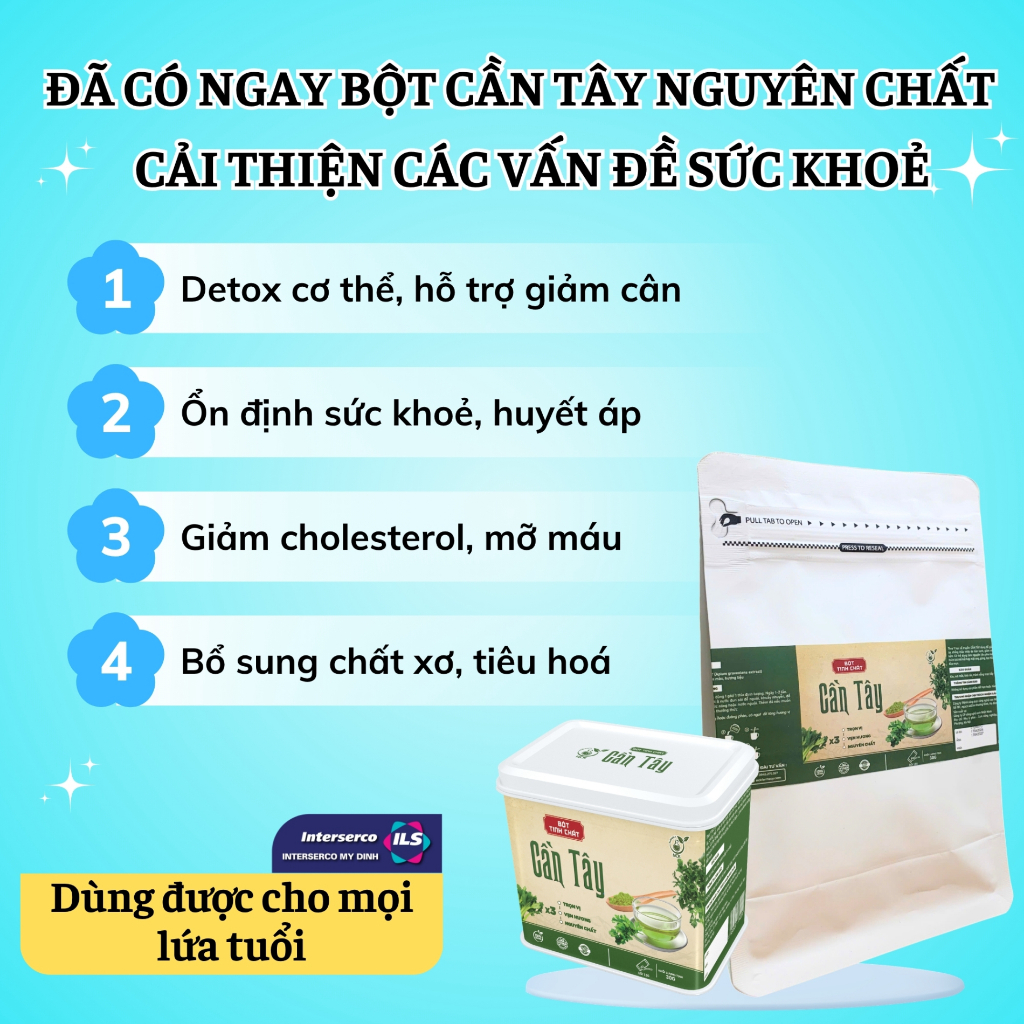 Bột Tinh Chất Cần Tây NCK - Hỗ Trợ Giảm Cân, Giảm Mỡ Máu, Giúp Tiêu Hóa Tốt, Giảm Đầy Hơi (30g)