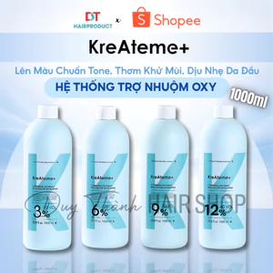 Oxy Trợ Nhuộm KreAteme+ Chính Hãng 1000ml – Lên Màu Chuẩn Tông, Thơm Khử Mùi, Dịu Nhẹ Da Đầu.