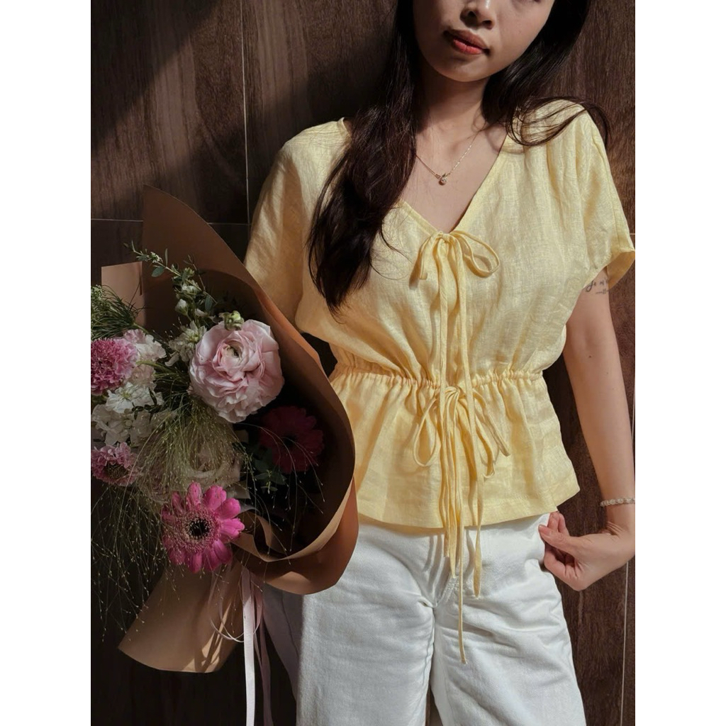 Áo linen tưng dây rút thắt eo | Shopee Việt Nam