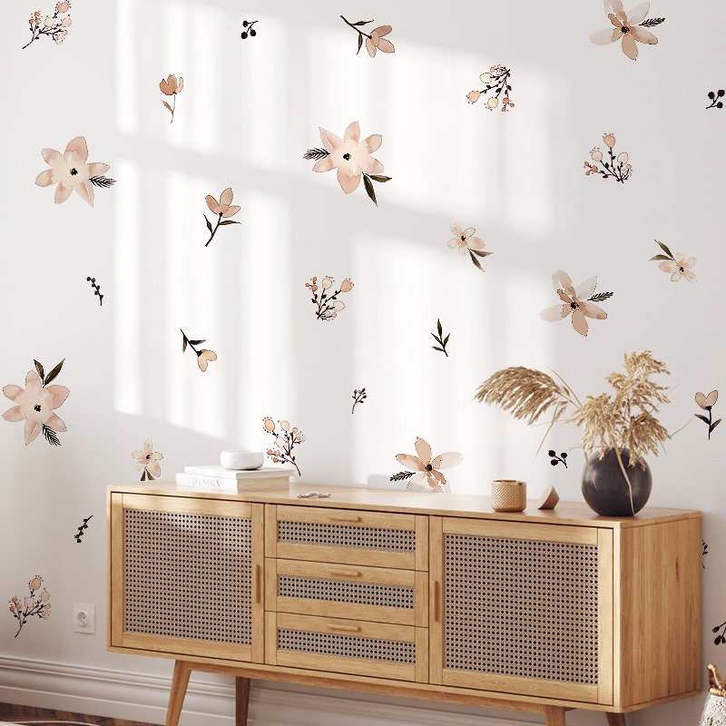 [Nhiều Mẫu Bộ 1] Decal Dán Tường Họa Tiết Hoa Cỏ Có Keo Sẵn - Trang Trí Tường Nhà, Quán Cà Phê