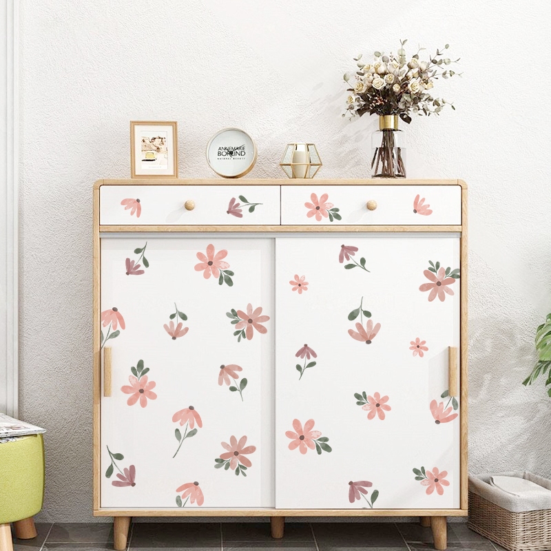 Sticker Decal Dán Tường Mẫu Hoa Nhí 3 Có Keo Sẵn - Trang Trí Cửa Kính - Decor Quán Cafe - Phòng Ngủ