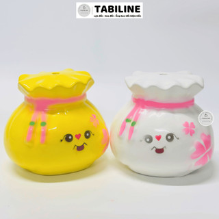 Heo đất ống tiết kiệm tiền túi tiền xinh tài lộc size vừa lỗ tròn LD99 - TABILINE