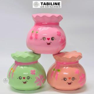 Heo đất ống tiết kiệm tiền túi tiền xinh tài lộc size vừa lỗ tròn LD99 - TABILINE