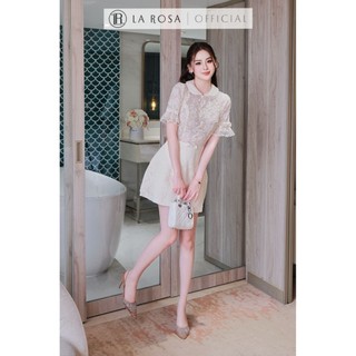 Váy Ren Sơ Mi Dáng Chữ A Tiểu Thư La Rosa Đầm Đi Tiệc, Đi Cưới, Du Lịch,...T452-SX