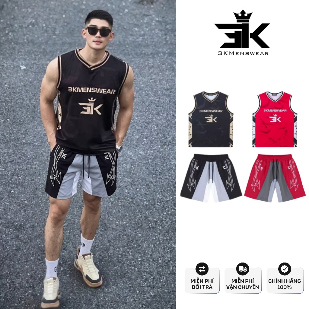 Đồ bộ nam ,Set quần áo thể thao tanktop 3KMENSWEAR thoáng mát, thấm hút mồ hôi