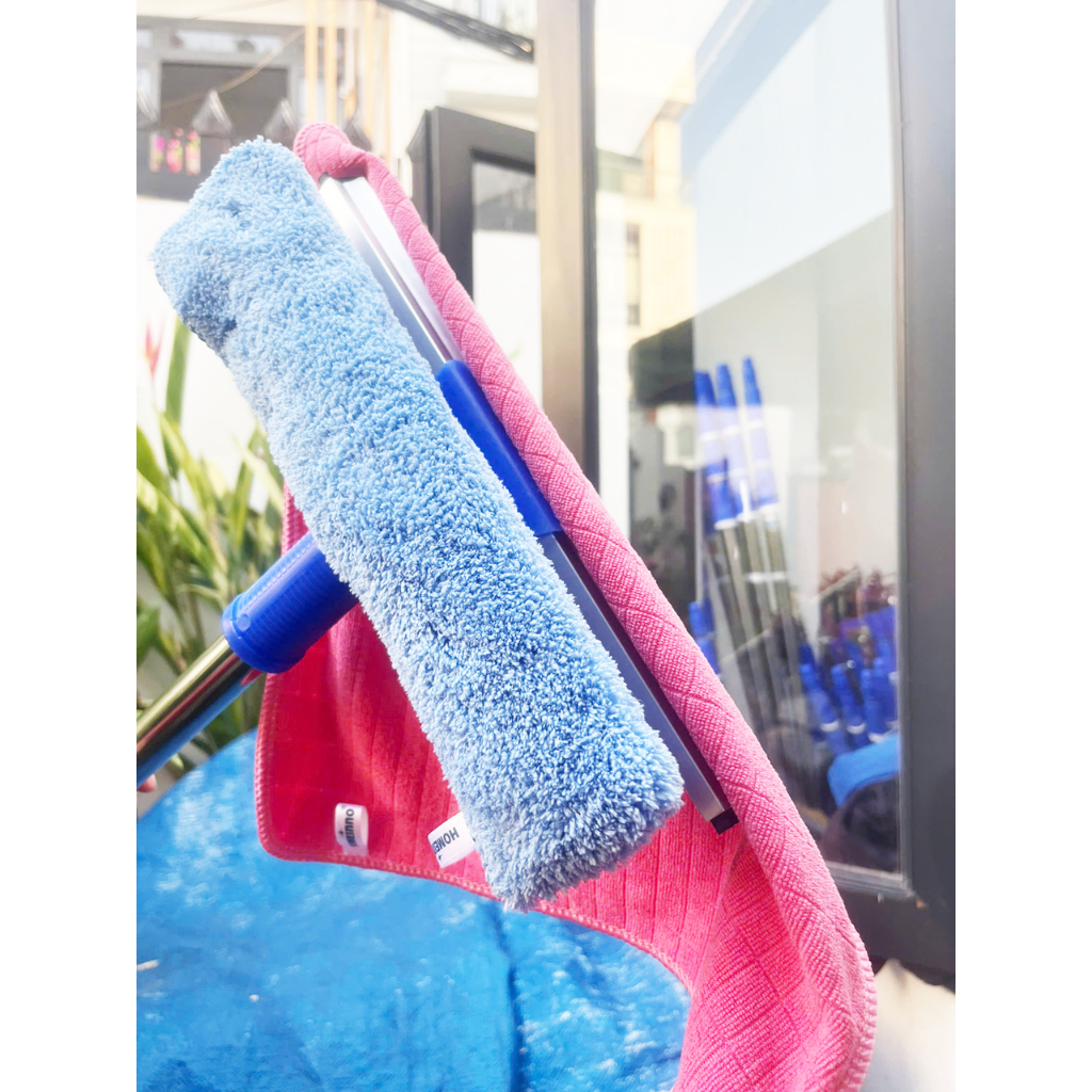 Cây Lau Kính ,Gạt Nước Kính Đầu 2 Trong 1 (1 Đầu 2 Mặt) Homeinno Cán Tăng Đơ Dài 60cm/1m4/2m/3m/4m