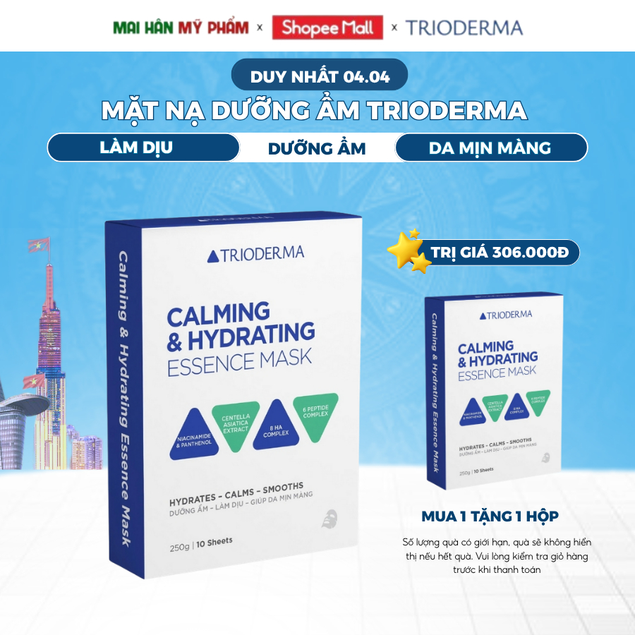 Mặt nạ dưỡng ẩm Trioderma Calming & Hydrating Essence Mask làm dịu ...