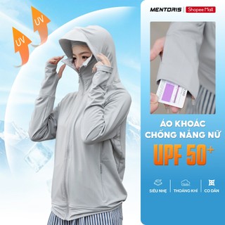 Áo Chống Nắng Thun Lạnh Nữ Mentoris, UPF 50+ Chống Tia UV, Áo Khoác Có Mũ Trùm Kín Mặt, MCN01S