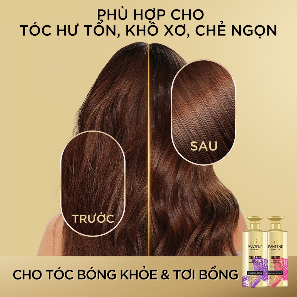 [LS] Dầu Gội PANTENE MIRACLES 0% Silicon & Bổ Sung Dưỡng Chất Cho Tóc Chắc Khỏe/ Phục Hồi Hư Tổn - Chai 300ML/500ML | BigBuy360 - bigbuy360.vn