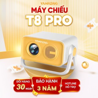 Máy chiếu mini YAMAZAKi T8 PRO cho phòng ngủ, homestay kết nối wifi, điện thoại kèm màn chiếu và điều khiển giọng nói