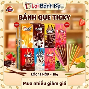 Bán Sỉ Lốc 12 hộp Bánh Que Ticky Thái Lan Mix đủ vị Hộp 18g