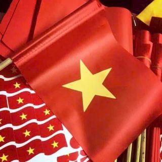 Cờ đỏ sao vàng cầm tay 2 mặt loại vải đẹp,cờ vẫy khai giảng,,cờ cổ vũ bóng đá ,cờ tổ quốc cầm tay chào mừng 2/9
