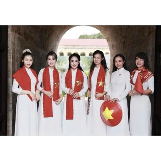 Khăn Rằn Cờ Đỏ Sao Vàng Yêu nước Vải Đũi Mềm Mại, Khăn Rằn Nam Bộ Phụ Kiện 30/4, 2/9, Cổ Vũ, Sự Kiện