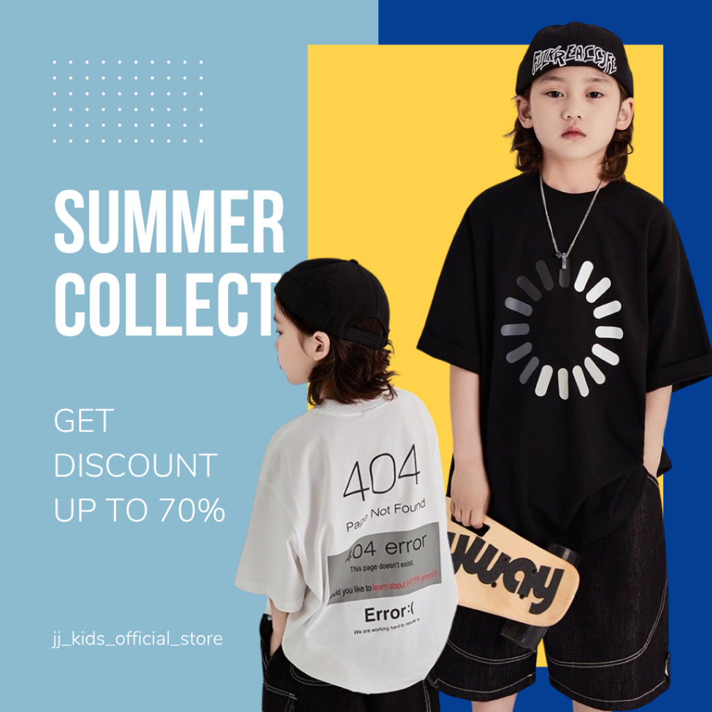 Áo Thun Ngắn Tay Mùa Hè Cho Bé Trai, Bé Gái In Hình Năng Động, Cổ Tròn B507 | JJ Kids Fashion