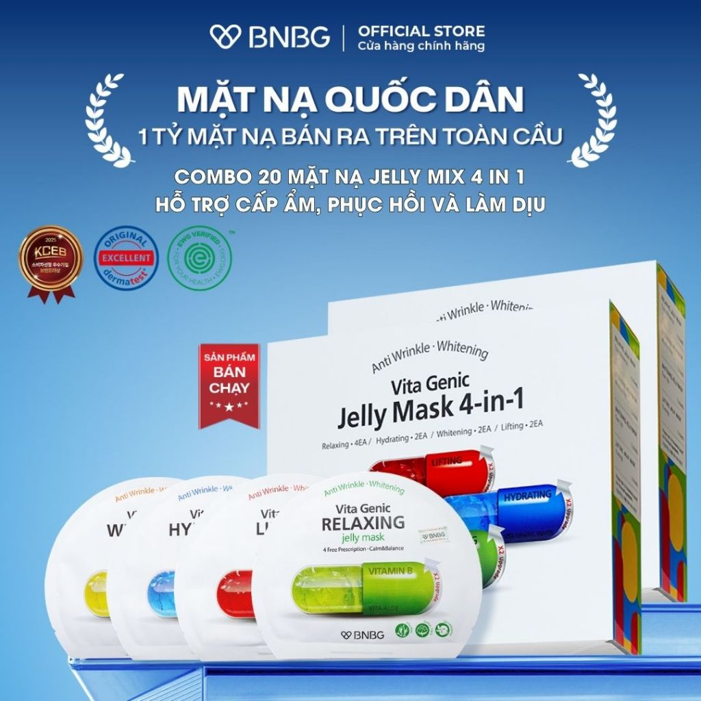 Combo 20 Mặt Nạ BNBG Mix Hỗ Trợ Phục Hồi Da BNBG Vita Genic Jelly Mask 30mlx20