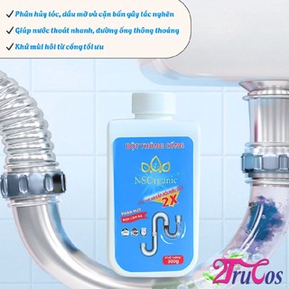 Bột thông cống NS Organic Drain Cleaning Powder 300gr (phân rã cặn bã hữu cơ gây nghẹt cống) 2Trucos