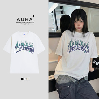 Áo thun Aura✦ FLAME Oversized Tee 100% Cotton Unisex T-shirt