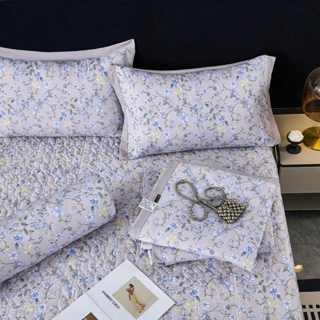 Bộ Chăn Ga Giường Cao Cấp TOPAZ Nhập Khẩu Chất Liệu Cotton Lụa Siêu Mềm Mịn Kháng Khuẩn