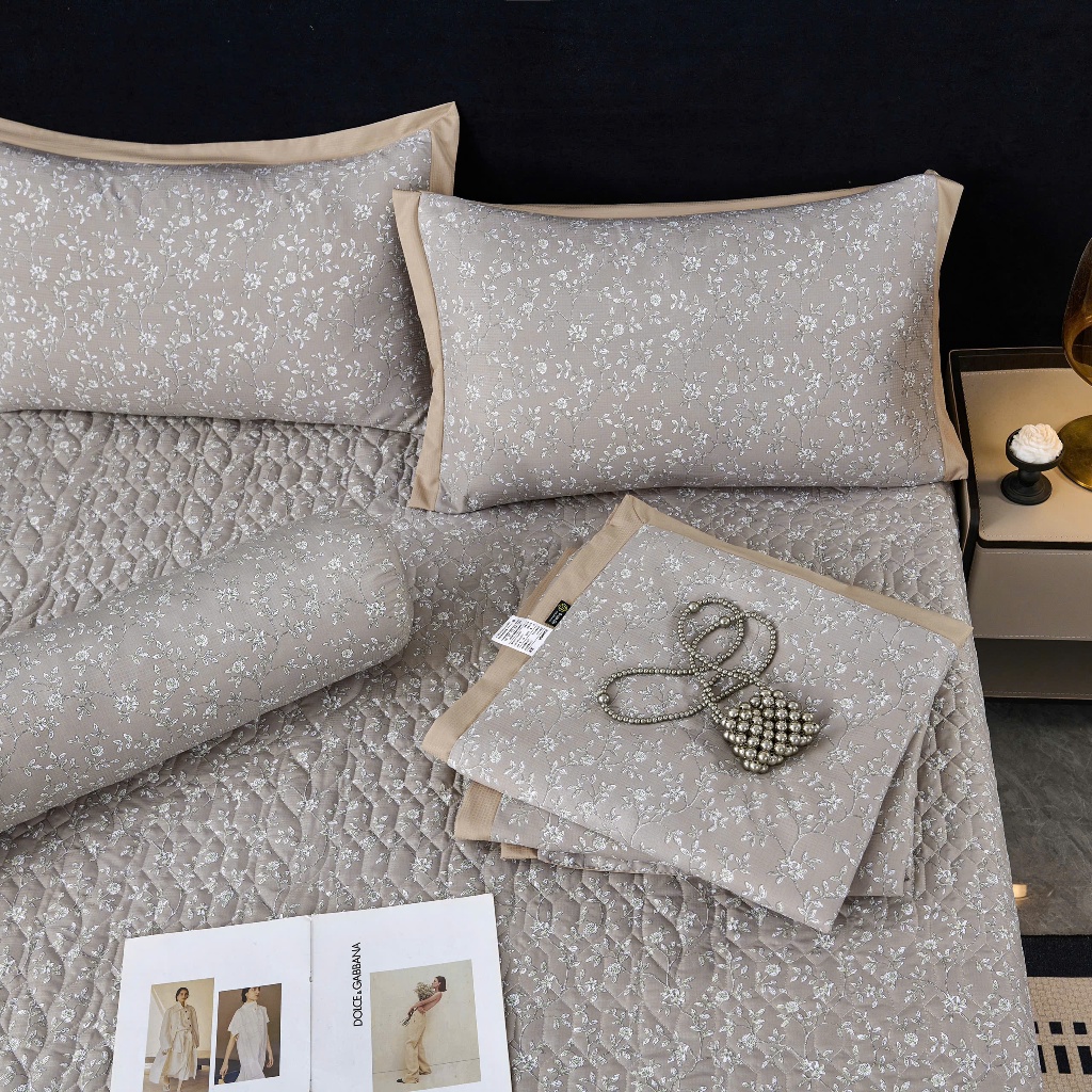 Bộ Chăn Ga Giường Cao Cấp TOPAZ Nhập Khẩu Chất Liệu Cotton Lụa Siêu Mềm Mịn Kháng Khuẩn