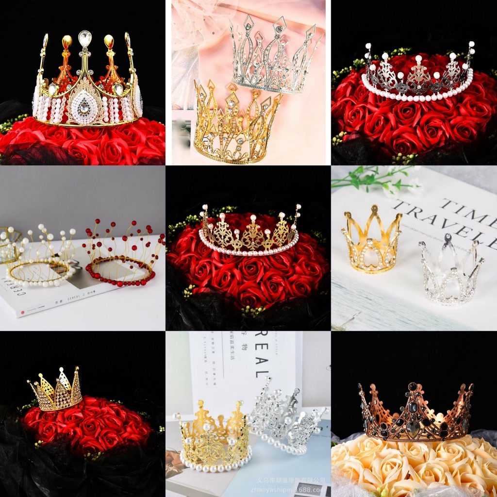 Set 10 Vương Miện Tròn Nhỡ Trang Trí Bánh Kem Sinh Nhật, Decor DUHA 091