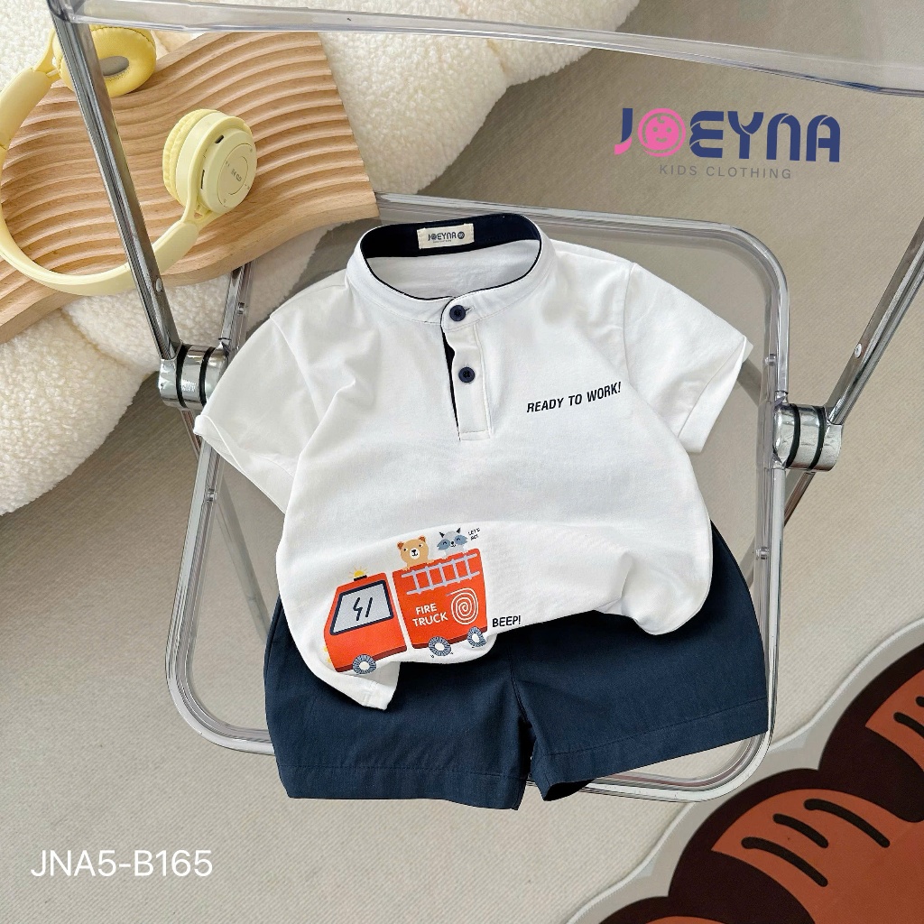 (Hãng JOEYNA)Sét cổ tàu OTO phối cúc,áo chất cotton mềm mại ,mix quần kaki thoán mát cho bé đi học đi chơi 9-24kg