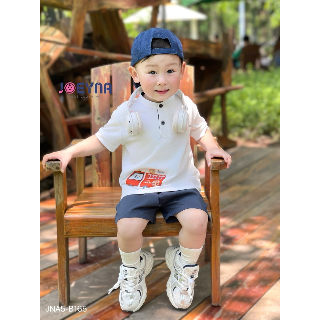(Hãng JOEYNA)Sét cổ tàu OTO phối cúc,áo chất cotton mềm mại ,mix quần kaki thoán mát cho bé đi học đi chơi 9-24kg