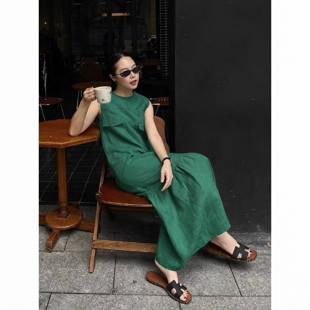 𝗟𝘂𝗰𝗮𝘀  - | Đầm Linen xuông đuối cá BEELY