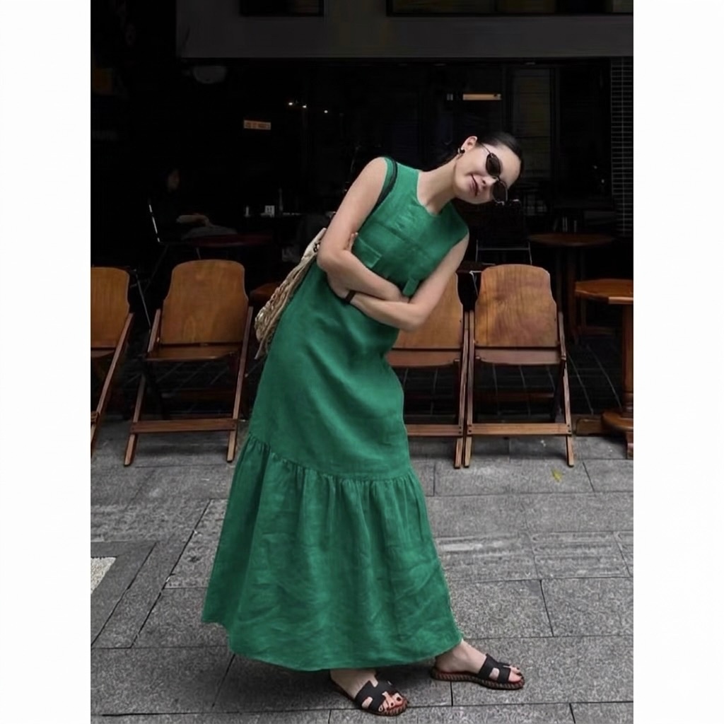 𝗟𝘂𝗰𝗮𝘀  - | Đầm Linen xuông đuối cá BEELY