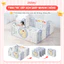 Quây Cũi Nhựa Gấp Gọn PAKEY - TẶNG Thảm + Bóng + Giỏ + Bóng Rổ, Quây Nhà Banh Chính Hãng An Toàn Cho Bé