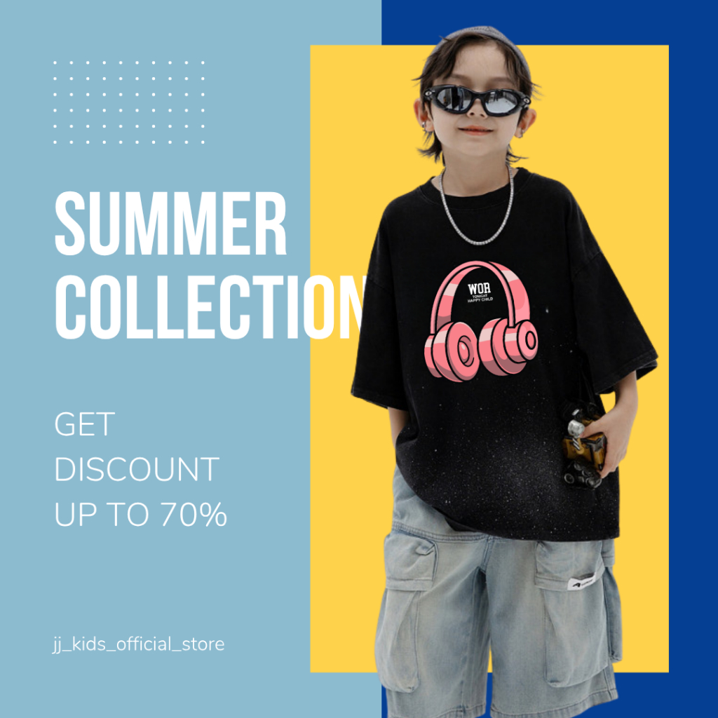 Áo Thun Ngắn Tay Mùa Hè Cho Bé Trai, Bé Gái In Hình Năng Động, Cổ Tròn B516 | JJ Kids Fashion