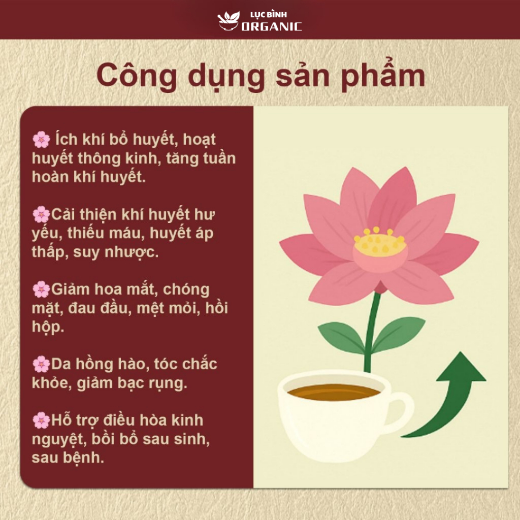 Trà Bổ Khí Huyết - 10 Vị Thảo Mộc Nuôi Dưỡng Cơ Thể, Tăng Tuần Hoàn, Giảm Mệt Mỏi, Giúp Da Tươi Sáng, Tóc Chắc Khỏe