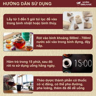 Trà Dưỡng Khí Huyết 10 Vị Bổ khí - LụcBìnhOrganic - sinh huyết, tăng tuần hoàn, giảm mệt mỏi, da hồng hào, tóc khỏe