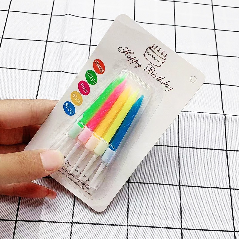 Combo 10 VỈ NẾN NGẮN sắc màu trang trí bánh sinh nhật, nến sinh nhật trang trí bán kem DUHA 043