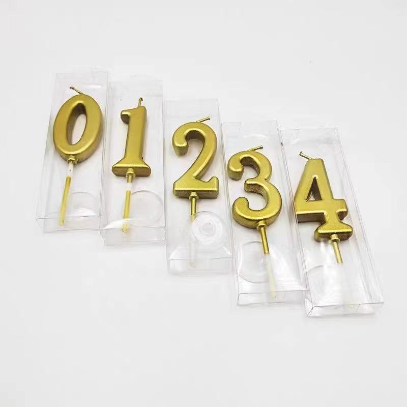Set 10 Nến số nhũ vàng trang trí bánh kem, bánh sinh nhật ( hàng đẹp loại 1) DUHA 044
