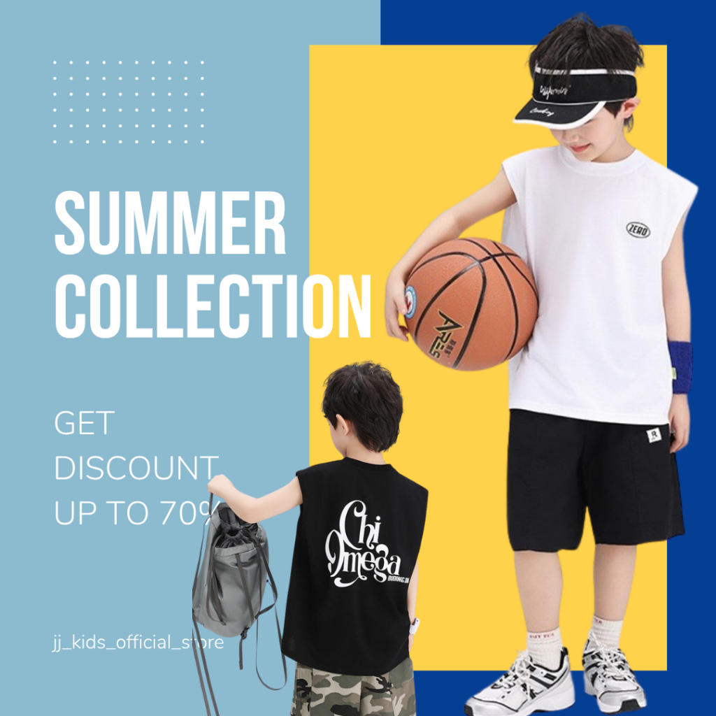 Áo Thun Ngắn Tay Mùa Hè Cho Bé Trai, Bé Gái In Hình Năng Động, Cổ Tròn B531 | JJ Kids Fashion