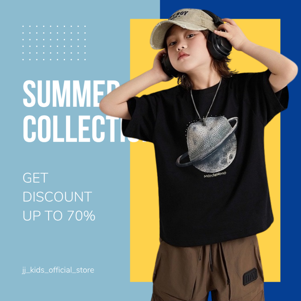 Áo Thun Ngắn Tay Mùa Hè Cho Bé Trai, Bé Gái In Hình Năng Động, Cổ Tròn B542 | JJ Kids Fashion