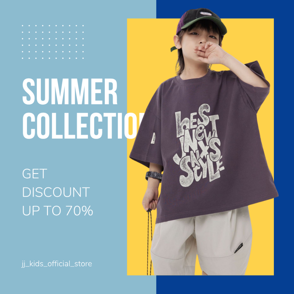 Áo Thun Ngắn Tay Mùa Hè Cho Bé Trai, Bé Gái In Hình Năng Động, Cổ Tròn B548 | JJ Kids Fashion