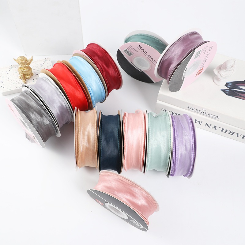 Combo 10 Cuộn ruy băng voan sóng không lõi 4cm dài 9m trang trí bó hoa, hộp quà DUHA 063