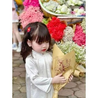 Kẹp tóc cờ đỏ sao vàng bằng vải thêu sắc nét mừng đại lễ