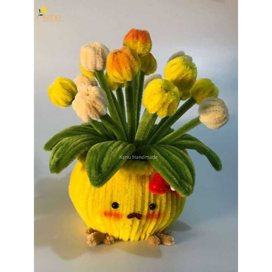 Chậu hoa tulip kẽm nhung mini dùng để decor bàn học, bàn làm việc, quà tặng người yêu