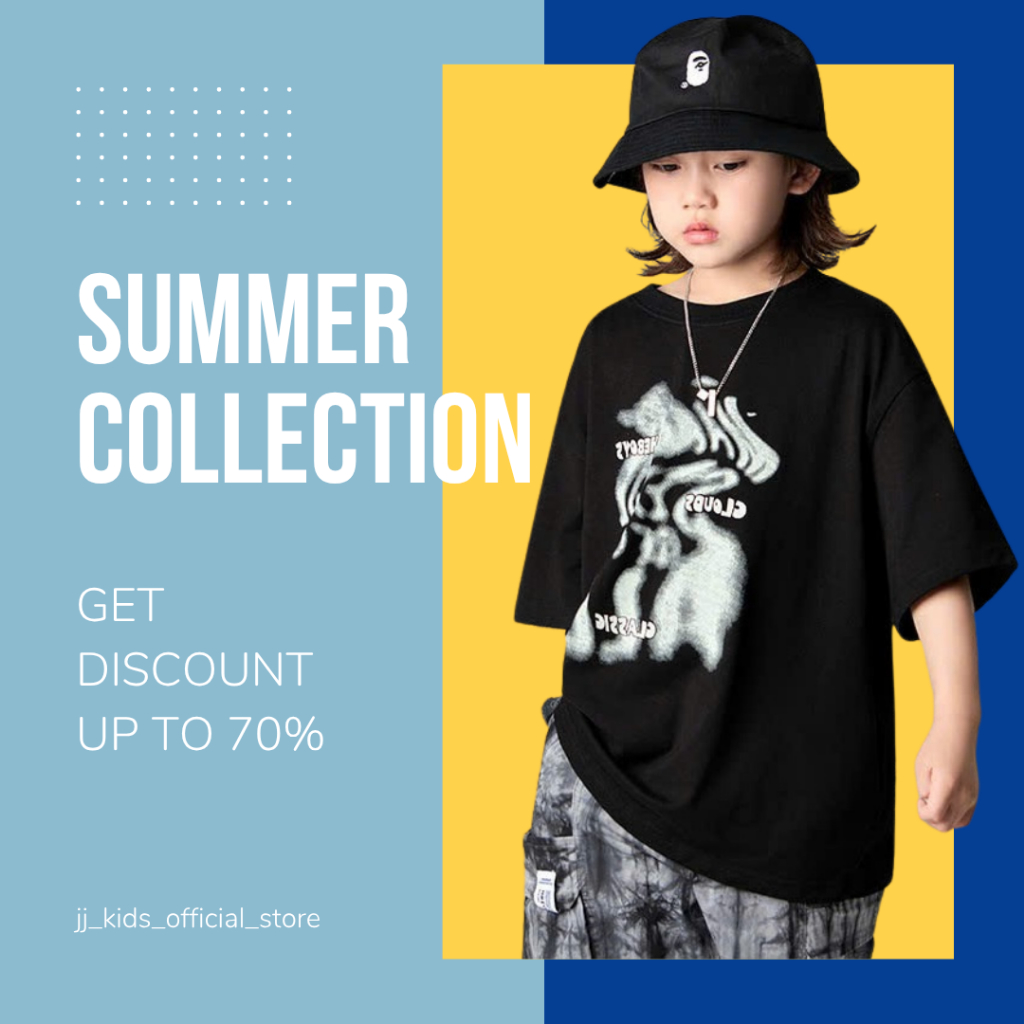Áo Thun Ngắn Tay Mùa Hè Cho Bé Trai, Bé Gái In Hình Năng Động, Cổ Tròn B626 | JJ Kids Fashion