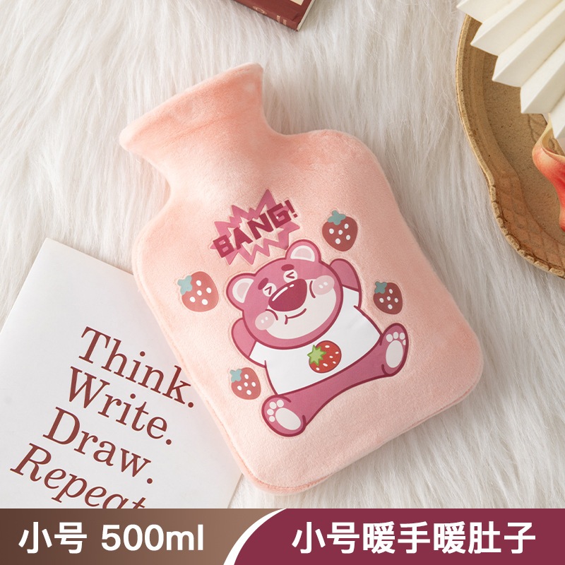 Túi chườm nóng lạnh Capybara, Hello Kitty, Lotso, Cinnamonroll vải nhung mịn 500ml, Túi chườm ấm bụng ngày dâu