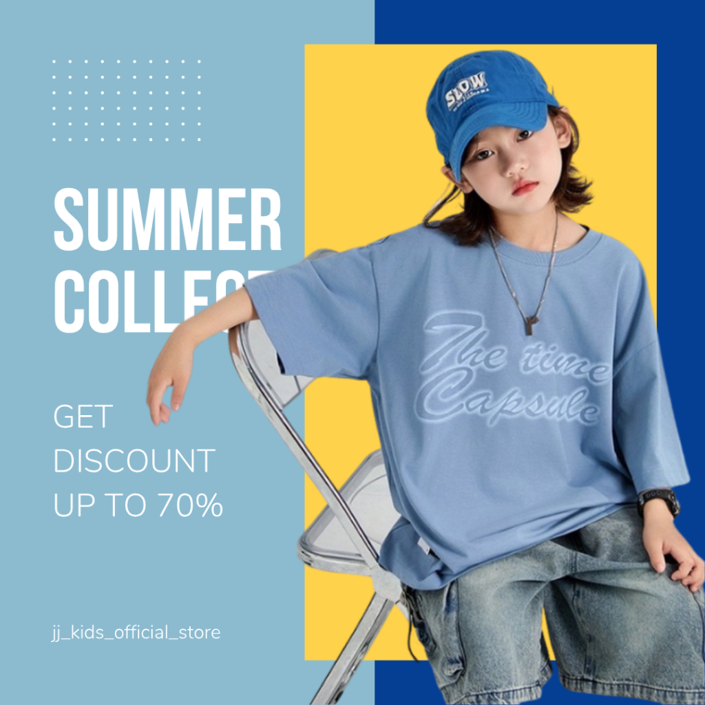 Áo Thun Trẻ Em In Chữ “The Time Capsule” – Cotton Mềm Mịn – Form Rộng Cá Tính B677 | JJ Kids Fashion