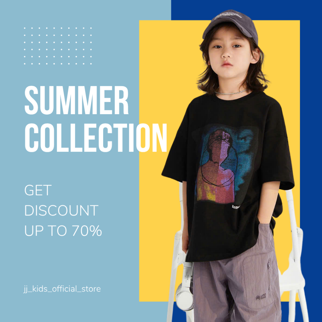 Áo Thun Ngắn Tay Mùa Hè Cho Bé Trai, Bé Gái In Hình Năng Động, Cổ Tròn | JJ Kids Fashion | B658