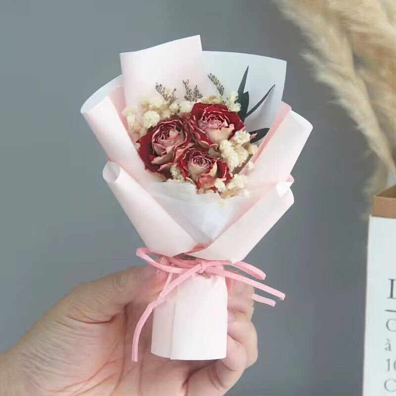 Bó hoa hồng mini trang trí quà tặng, hoa vĩnh cữu mini tặng người yêu, bạn bè