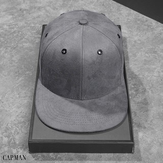 Reckless Capman Mũ Snapback Đen Trơn Xám Trơn Nón Lưỡi Trai Phẳng Mũ Hiphop Thời Trang Vải Da Lộn