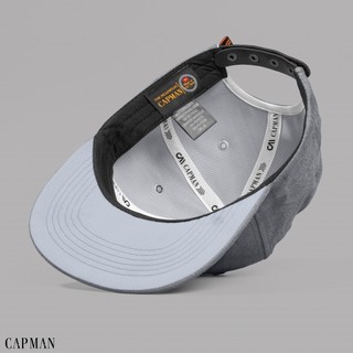 Reckless Capman Mũ Snapback Đen Trơn Xám Trơn Nón Lưỡi Trai Phẳng Mũ Hiphop Thời Trang Vải Da Lộn