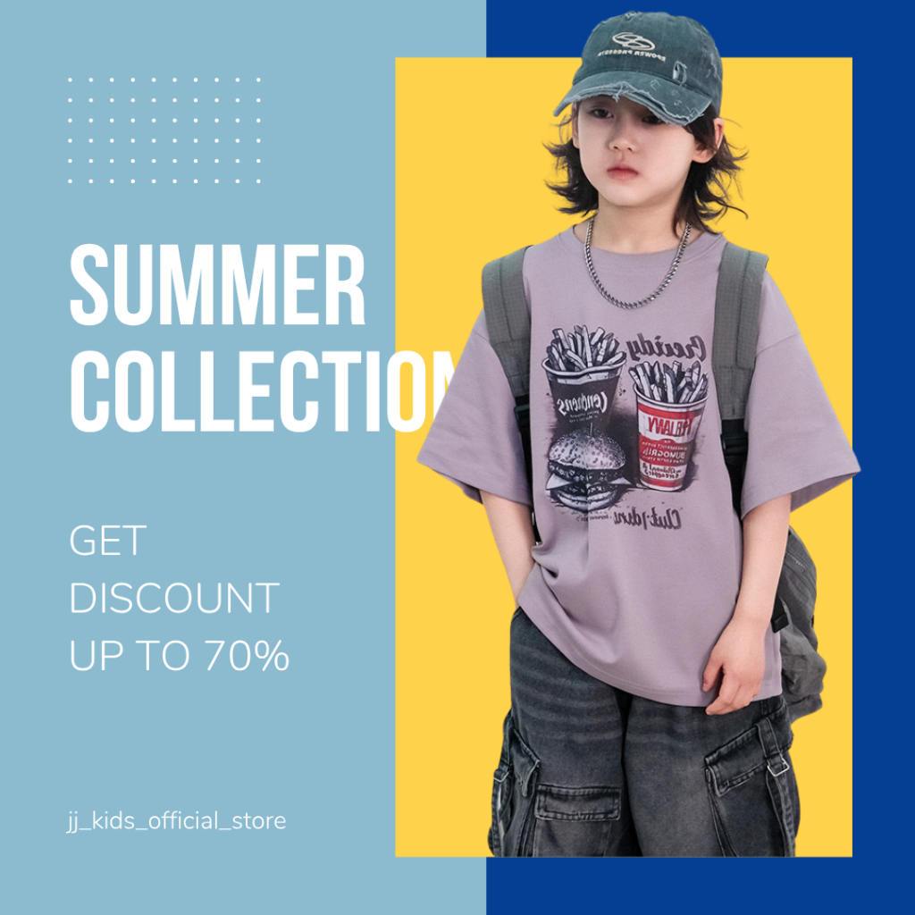 Áo Thun Ngắn Tay Mùa Hè Cho Bé Trai, Bé Gái In Hình Năng Động, Cổ Tròn B697 | JJ Kids Fashion
